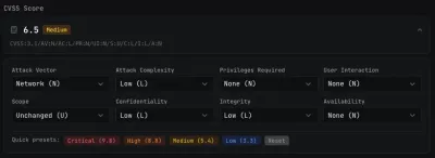 CVSS Calculator in Pentest Report